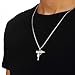 Meiligo Fashion Womens Mens Zinc Alloy Hip-hop Machine Gun Necklace Hand Gun Pistol Pendant