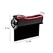 JAUTO Console Side Pocket, Coin Side Pocket, Car Seat Gap Filler Car Organizer with Cup Holder and 2-Pack Back Seat Headrest Hook(Driver's Seat, Black&Red)