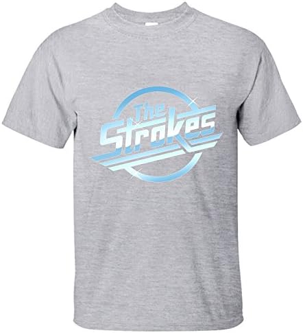 Men's The Strokes Logo Soft Cotton Short Sleeve T-Shirt grey XXL