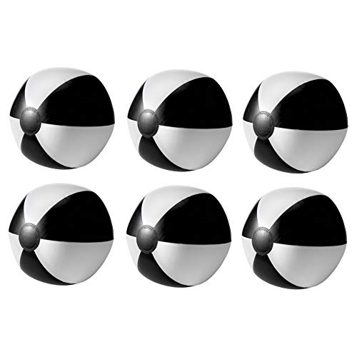 noTrash2003 Set of 6 Inflatable Beach Balls Beach Balls Beachball Holiday Beach Beach Pool (Schwarz)
