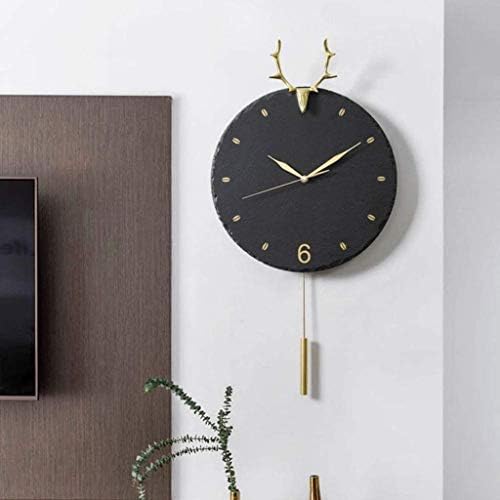 壁掛け時計 銅 石灰岩 クロック 壁のレトロファッション創造リビングルームサイレントクロック ホーム 人格 希望者のみラッピング無料