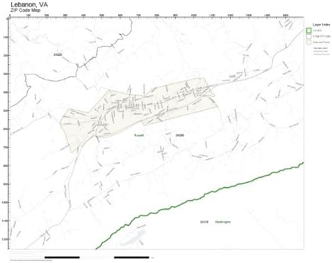 Amazon.com: ZIP Code Wall Map of Lebanon, VA ZIP Code Map Not Laminated