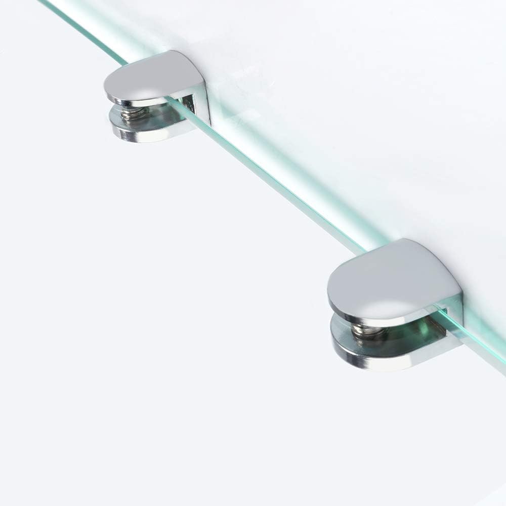 Sayayo Glass Shelf Brackets, Glass Clamp Shelf Supports, Adaptive 7-9MM Thickness, Metal Chromed Finished, 4 Pcs - Image 3
