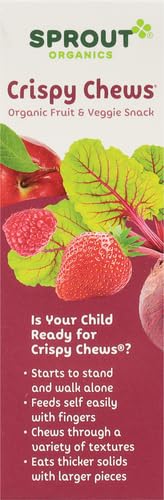 SPROUT ORGANIC BABY FOOD, STAGE 4 TODDLER FRUIT SNACKS, RED FRUIT BEET & BERRY CRISPY CHEWS, 0.63 OZ SINGLE SERVE PACKS (5 COUNT)