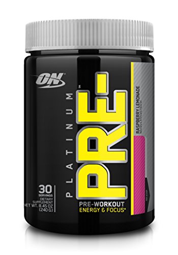 OPTIMUM NUTRITION Platinum Pre Workout Energy Powder, with Amino Acids and Beta-Alanine, Raspberry Lemonade 30 Servings,8.45 Oz,Pack of 1