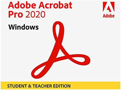 Adobe Acrobat Pro 2020 Student & Teacher Edition for Windows and Mac, DVD