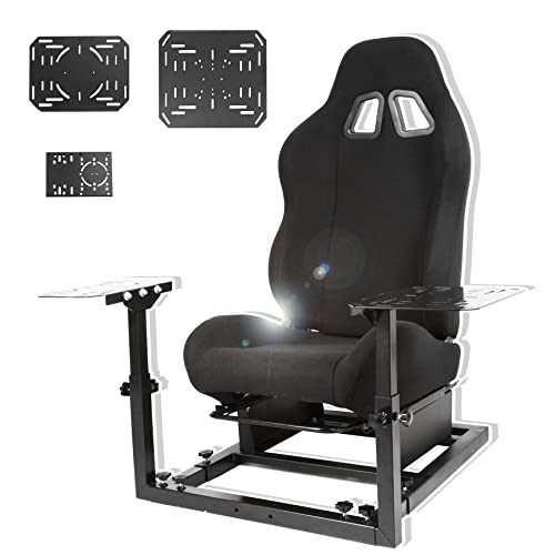 Anman New Racing Flight Cockpit with Seat (Balck Chair) Gaming Steering