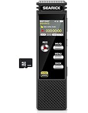 Voice Recorder, Searick 48GB 3343 Hours Portable Voice Activated Recorder with MP3 Player, USB Charge, Variable Speed and Password, Upgraded Mini Digital Tape Recorder for Lectures, Meetings