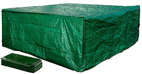 Royal Gardineer Abdeckplane Gartenmöbel: Gewebe-Abdeckplane für komplette Garten-Sitz-Garnitur, XL, 150 g/m² (Gartenmöbel Abdeckungen, Schutzhüllen für Gartenmöbel, Winterschutz) – Bild 2