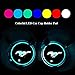 LED Car Cup Holder Lights, for Mustang Logo Interior Accessories Coaster with 7 Colors Changing USB Charging Mat, Luminescent Cup Pad, Atmosphere Lamp Decoration Light (2 PCS)