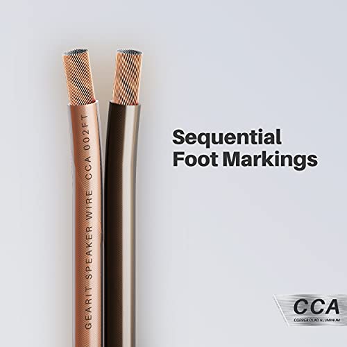 GearIT 10 Gauge Speaker Wire (100 Feet), Copper Clad Aluminum, CCA