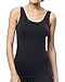 Beilini Women's Camisole Basic Layering Tank Top Wide Strap Stretch, Black, X-Large