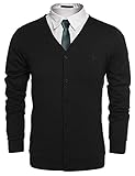 COOFANDY Men's Slim Fit Cardigan Casual Button up V-Neck Cotton Sweater with Pockets