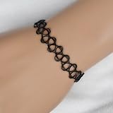 Gothic Stretch Elastic Tattoo Henna Bangle Bracelet Black S450K07