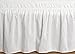 Bedding Overseas Three Fabric Sides Wrap Around Elastic Solid Bed Skirt, Easy On/Easy Off Dust Ruffled Bed Skirts 14 Inch Tailored Drop (White Queen )