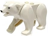 LEGO Animal Minifigure Husky Artic White Polar Bear Black Eyes - Nose (Aprox. 2