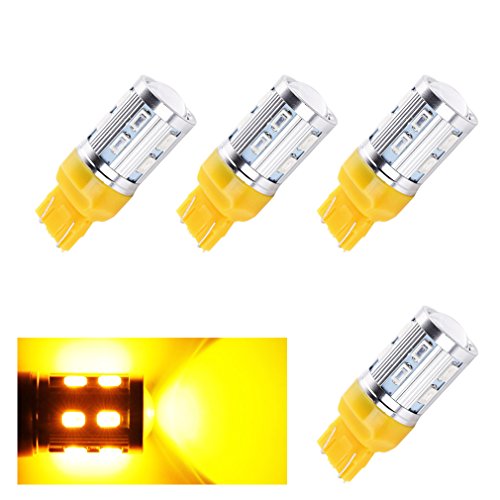 ToAUTO 4 X 7443 7440 W21/5W Auto Car LED Bulb Turn Signal Light - DC 12V CREE XPE Yellow
