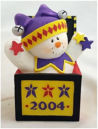 Snowonders Sarahs Attic Christmas 2004 Jack-N-The-Box Snowman Figurine No. 0601