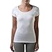 Women's Sweatproof Undershirt - Scoop Neck T-Shirt with Underarm Sweat Pads - Slim Fit - Aluminum-Free Alternative - White - Small