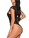 ADOME Sexy Lingerie for Women Lace One Piece Teddy Babydoll Bodysuit,Black 2,Medium