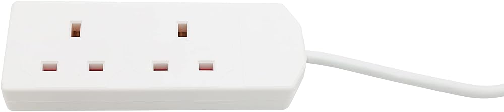 1ABOVE 2 Gang 2m Extension Lead UK Plug Fused Multi Socket Mains Strip Home