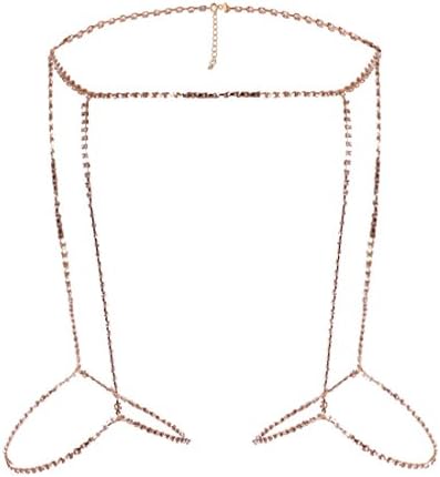 Lanue Sexy Rhinestone Waist Leg Chain Beach Bikini Swimsuit Body Jewelry (Gold)