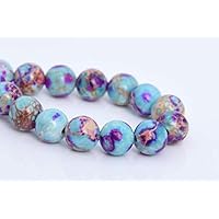 OutletBestSelling Bracelet Art Crafts 6MM Natural ICY Blue & Purple Sea Sediment Imperial Jasper AAA Round Beads 7.5"