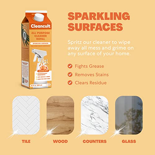 Cleancult AllPurpose Cleaner Refills, Orange Zest, 16oz, 3 Pack Made