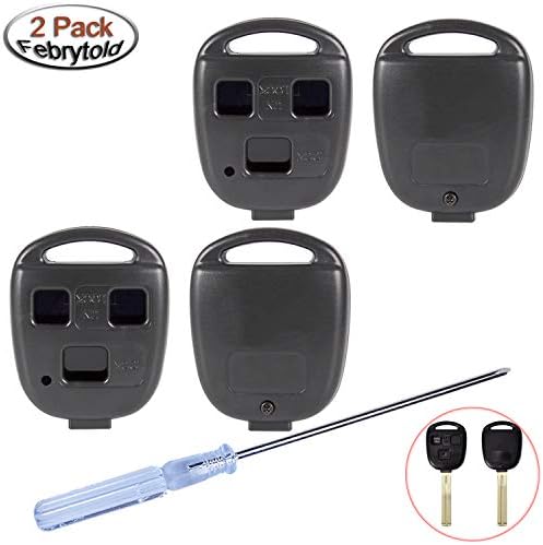 Febrytold 2 Pcs Remote Key Shell for Lexus, Black 3 Buttons Key Fob Casing for Lexus ES GS GX is LS LX RX SC and 1 Pcs Screwdriver (Only Key Shell)