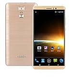 Xgody Y14 6 Inch Android 5.1 Lollipop ROM 8GB Cell Phones Unlocked MTK6580 Quad Core Dual Sim Dual Camera WIFI GPS (Gold)