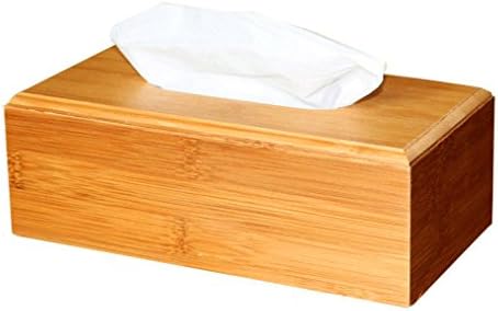 Archi Rectangle Bamboo Tissue Box Cover for Home Restaurants Office Coffee Hotel (Bamboo)
