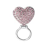 SENFAI Pink Crystal Heart Magnetic Clip Holder Magnetic Eyeglass Holder Brooch Jewelry