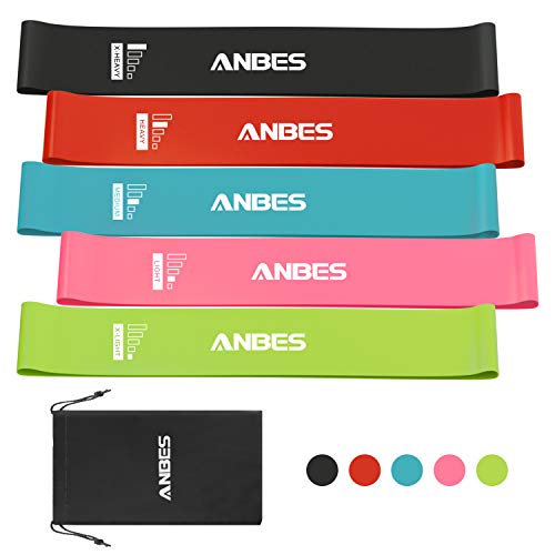 ANBES Resistance Loop Bands, Resistance Exercise Bands for Home Fitness, Yoga, Stretching, Strength Training, Physical Therapy, Natural Latex Pilates Flexbands, Workout Bands (Mix Color) - Thumbnail 6