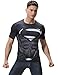 Red Plume Men's Film Super-Hero Diamond Logo Sports Black Shirt Running Party Short Sleeve Tee (L)