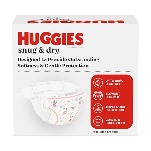 HUGGIES SIZE 1 DIAPERS, SNUG & DRY NEWBORN DIAPERS, SIZE 1 (8-14 LBS), 38 COUNT, PACKAGING MAY VARY