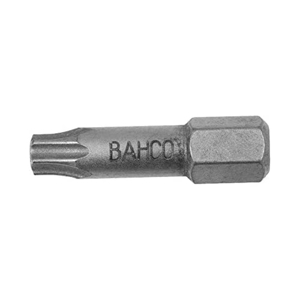 Bahco 60T/T20 Torsion Bit for Torx Head Screws, Grey, 25 mm, Set of 10 Pieces