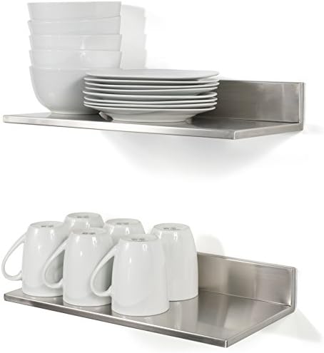 Durable Stainless Steel Wall Mountable 15 3/4 Inch Kitchen Shelf for Restaurants Businesses and Eateries