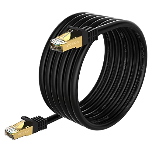 VOSGA Outdoor Cat 6 Ethernet Kabel 60M/200 ft, FTP-550MHZ-geschirmt CAT6 RJ45 Netzwerk LAN Wasserdichte direkte Begräbnis Internet Kabel 60M Runde Sch