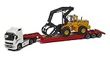 VOLVO FH12 LOWBOY w L180C TIMBER LOG GRAPPLE 1/87 HO SCALE DIE-CAST CARARAMA