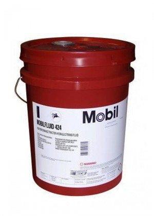 MOBIL FLUID 424 High Performance Tractor Hydraulic Fluid - 5 Gal Pail