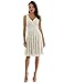 PattyBoutik Women Floral Lace Overlay Fit and Flare Dress (Ivory and Beige Medium)