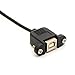BSHTU Printer Extension Cable USB 2.0 B Adapter Male to Female Connections 90 Degree Socket Right Angled Scanner Cord with Screw Panel Mount 0.5m