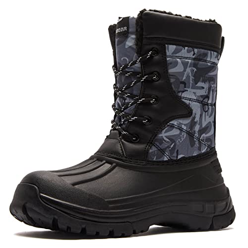 BODATU Boys' Waterproof Winter Snow Boots with Insulation for Cold Weather