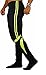 Kids Skinny Soccer Pants Training Sweat Sport Gym Athletic Tight Fit (YOUTH-L, BLACK/WHITE)