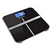 Hippih Smart Weigh Body Digital Precision Scale with Step-On Technology Easy-to-Read Measures Weight 400lb/180kg AAA Glass Square 006 (Black)