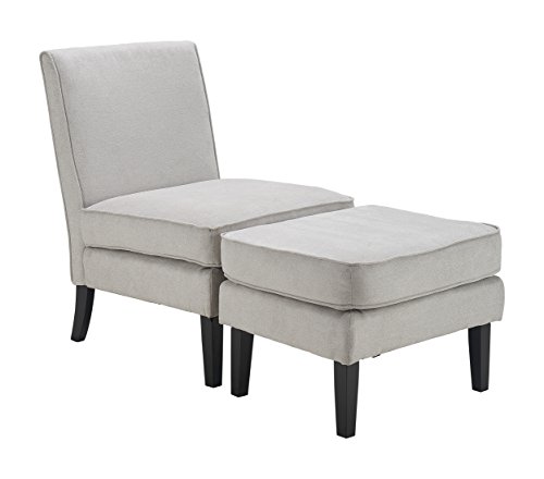 Elle Decor UPH10020A Elle Décor Olivia Ottoman, Accent Chair, Gray - Thumbnail 3