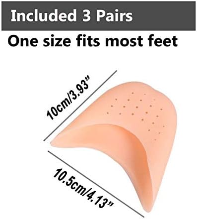 3 works Ballet Silicone Toe Caps Ballet Pointe Pads Toe Sleeves Tip Protector Half Full Toe Protection Toe Pad Forefoot Cushion Pads High Heels Toe Cap with Breathable Holes - Image 4