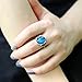 MOJO JEWELRY Gothic Flower Pattern Antique Sterling Silver Plating Oval Stone Color Change Mood Ring MJ-RS008