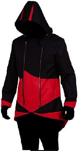C2MOON Assassin's Creed 3 Connor Kenway Hoodie Jacket Costume /Cosplay(Male-Large, Black/Red)