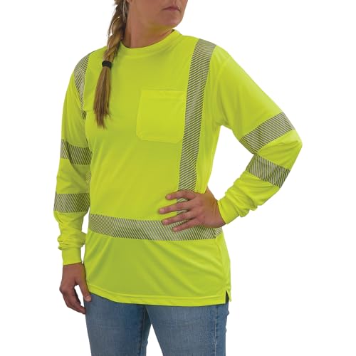 Ergodyne GloWear 8387 Women's Hi Vis Long Sleeve Shirt, Type R Class 3 High Vis…